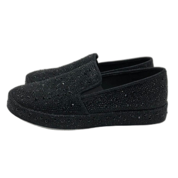 INC International Concepts Women's Black Sparkly Bead Slip On Shoes Size 7M - Picture 1 of 12